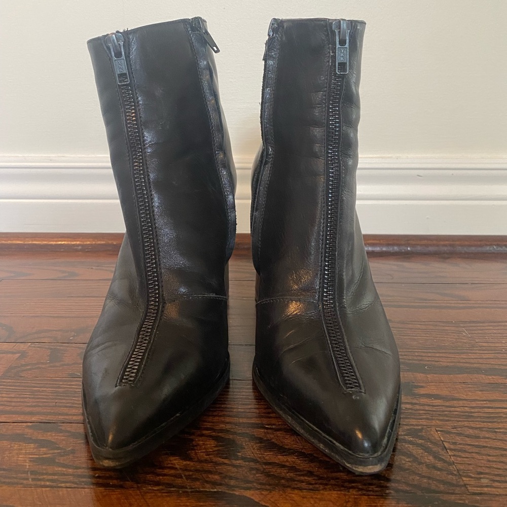 Capezzani Genuine Black Leather Ankle Boots